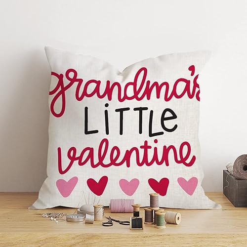 Miniatura 2 de Grandma's Little Valentine - Funda de almohada romántica rosa para el día de San Valentín, boda, compromiso, aniversario, funda de cojín decorativa