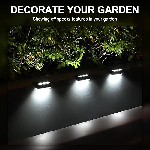 Miniatura 6 de SOLPEX Luces Solares para Cercas, 6 LEDs Luces Solares para Exteriores Impermeables Alimentadas por Energía Solar para Terraza, Escalera, Porche
