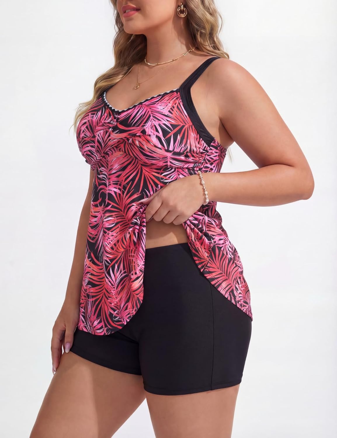 Hanna Nikole Plus Size Tankini Swimsuits for Women, Swim Suits for Women 2026, Swim Tank Top with Boy Shorts - Image 2