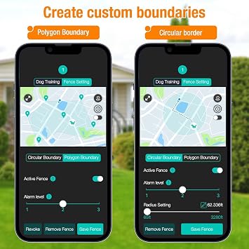 GPS + Wireless Dog Fence & Training Collar No Subscription, App Geo-Fence 3280ft, 60-164ft Bluetooth Training, 3 Correction Modes, Auto Sleep/Wake, 7-Day Battery, 3-Dog Support