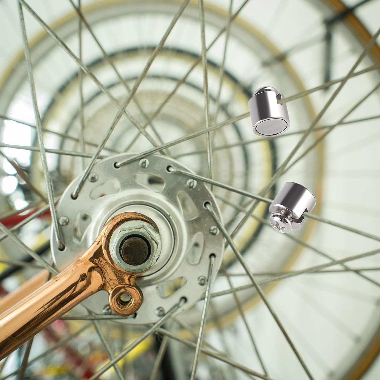 Aimants de Rechange Argent pour Rayons 2 Pièces, Compatible Yamaha, Accessoire Vélos Électriques VTT Pedelec