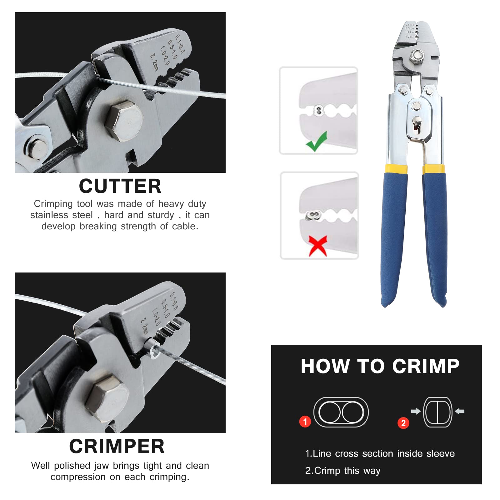 Capicorda Strumento Di Crimpatura Per Funi Metalliche, Pinze Pinza