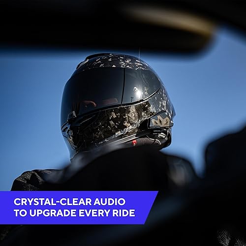 Miniatura 2 de EXOCOM LINK-1C - Sistema de comunicación para casco de motocicleta, altavoces HD delgados de 1.575 pulgadas con intercomunicador Bluetooth +