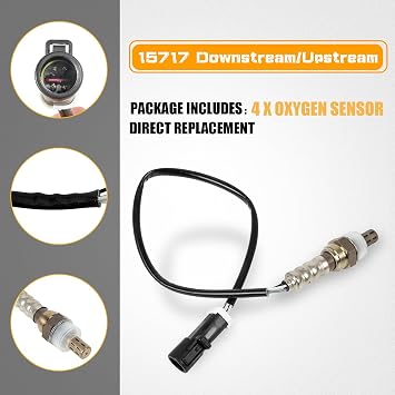 O2 Oxygen Sensor 15717 Downstream Upstream Compatible with Ford F150 F250 F350 Ranger Escape Explorer Lincoln Mazda Mercury Replaces 15716 15718 Set of 4