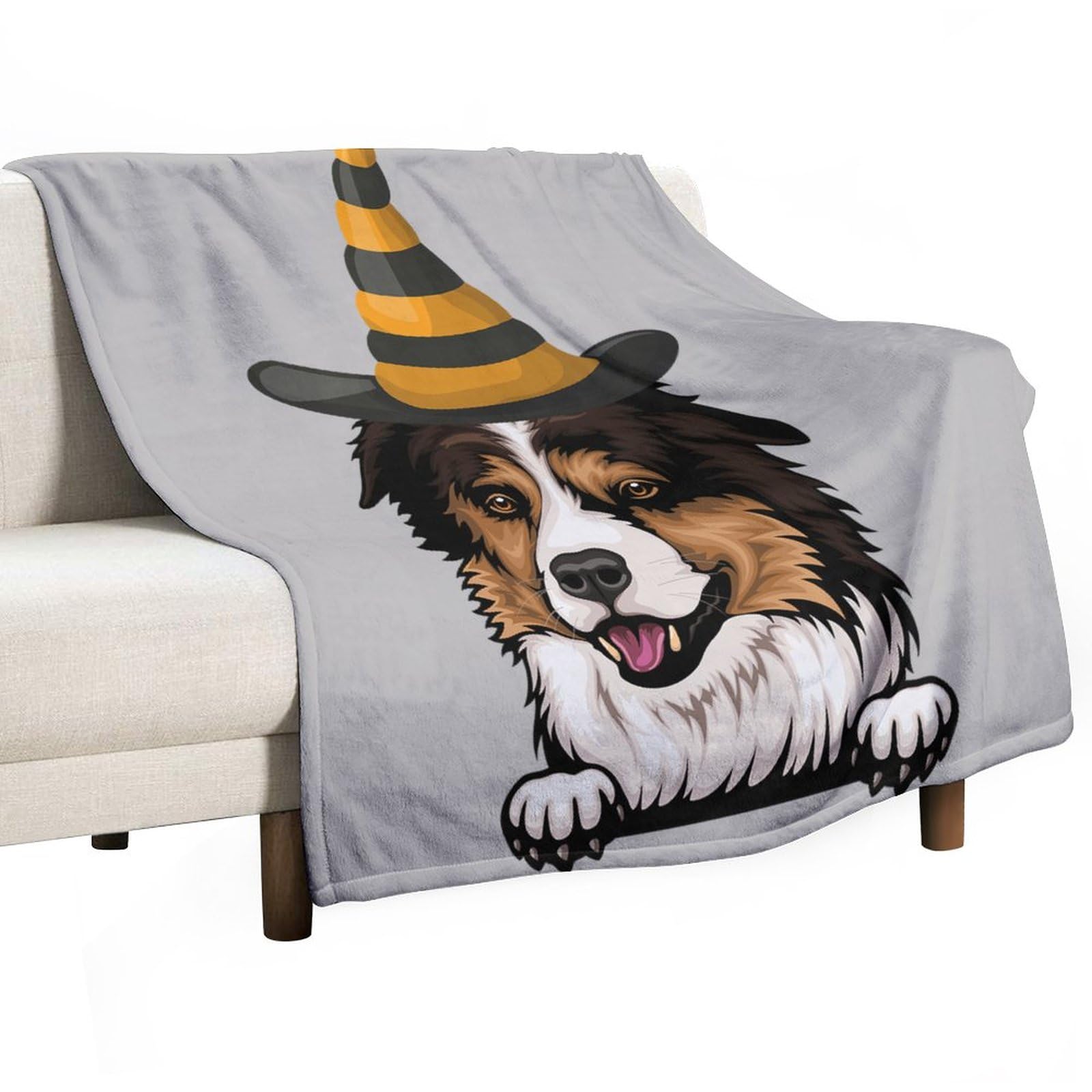 Couverture chaude berger américain fantôme Halloween lit polaire légère femme homme