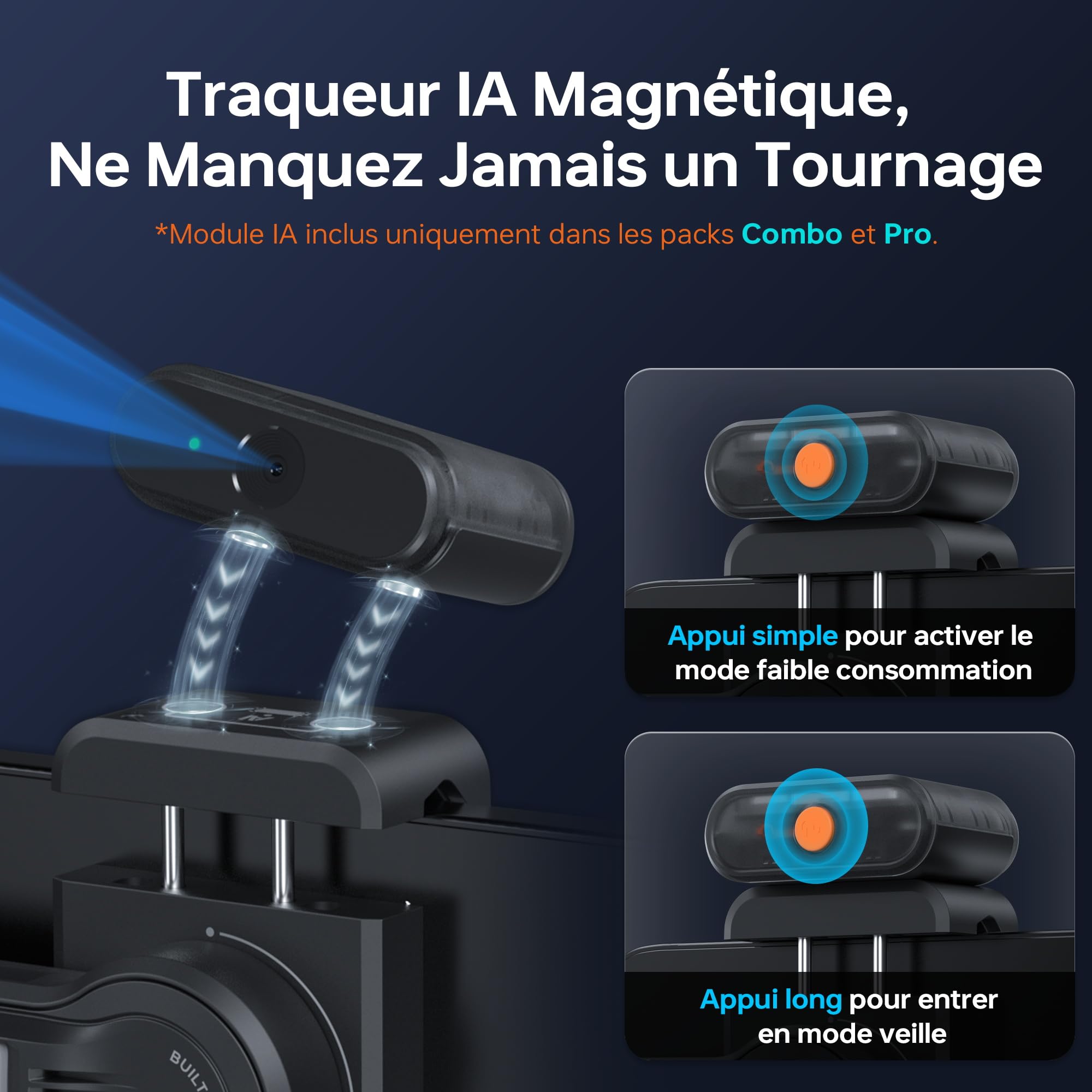 ZHIYUN Smooth-5S AI Pro[Officiel] Stabilisateur Smartphone, Handy Gimbal à 3 Axes, avec Trépied, AI Tracker, Feux de Remplissage, Stabilisateur Téléphone Portable, pour Vlog, Youtube, TikTok