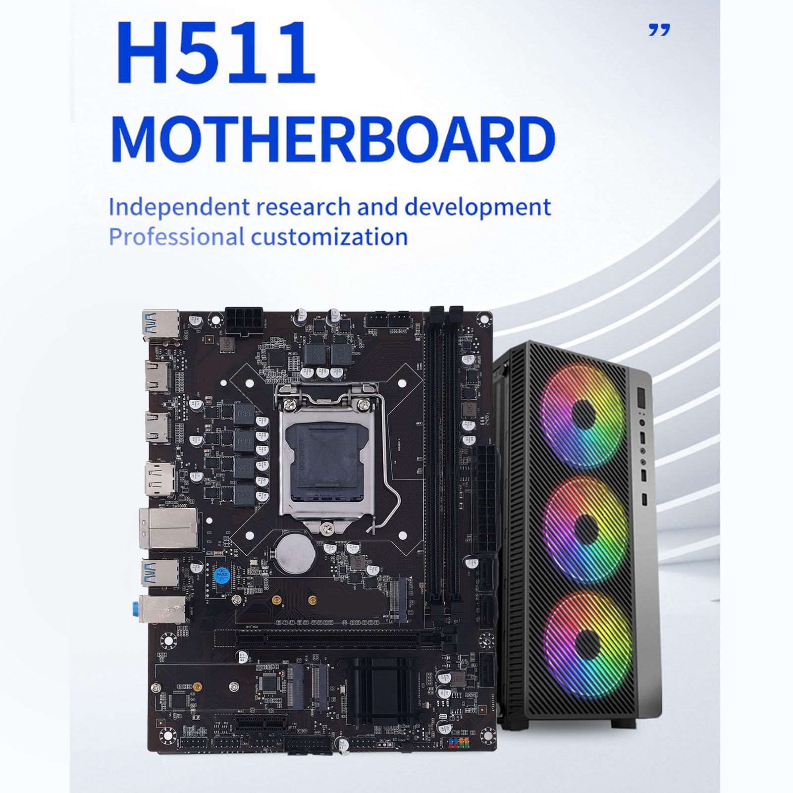 ASHATA Płyta Główna do Gier, ATX LGA 1200 DDR4, M.2 Serial ATA3.0x3 PCIe 4 Obsługa WiFi LAN dla Procesorów Core I9 I7 I5 I3 10. i 11. Generacji
