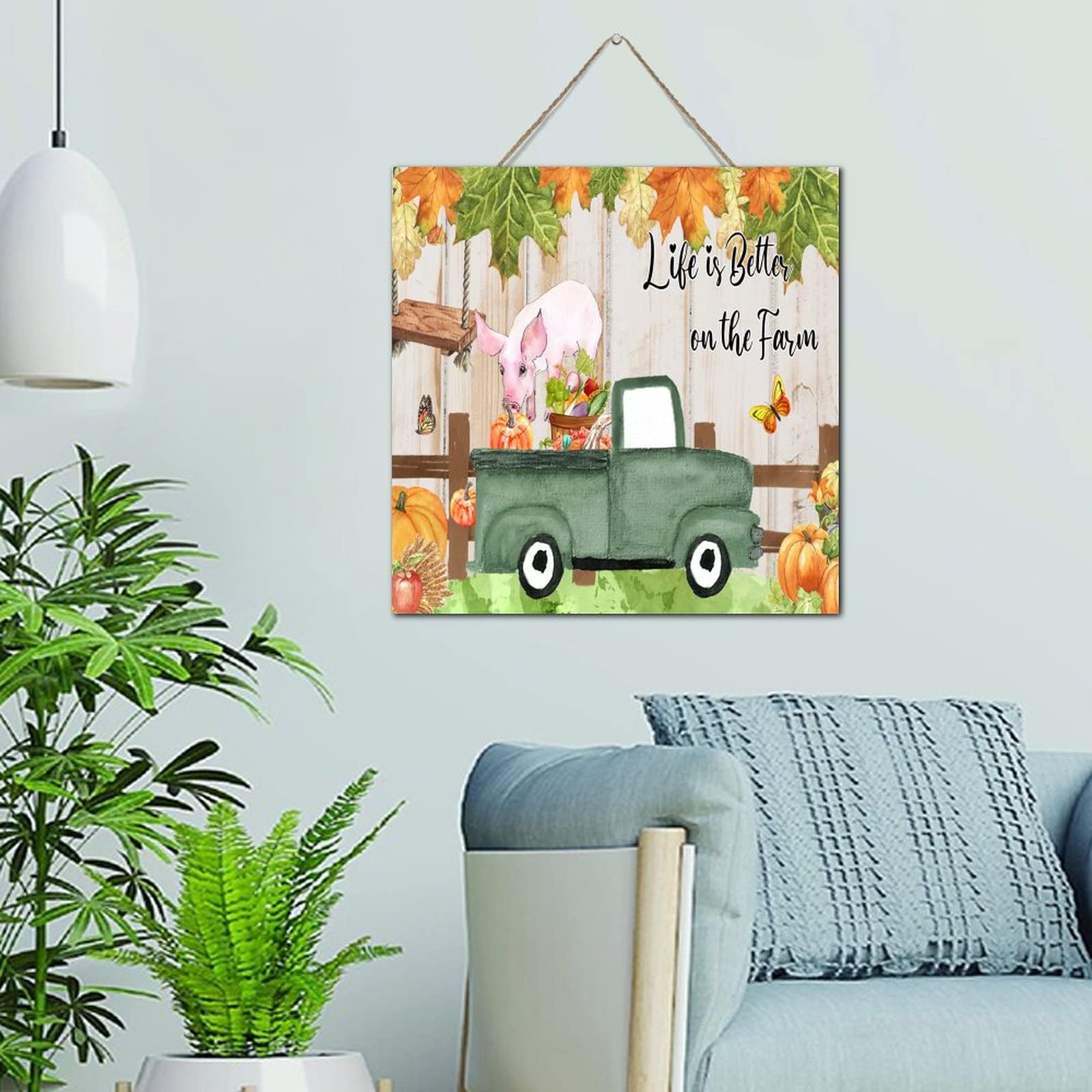 Décoration en bois cochon mignon pour retrouver la douceur et la sérénité de la vie à la ferme