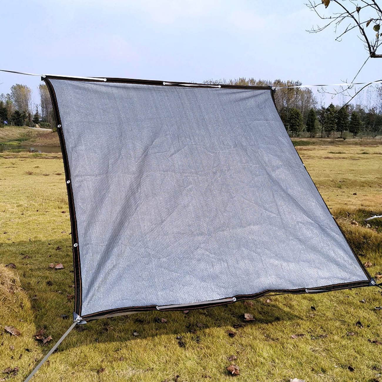 Siatka ogrodowa, 90% ochrona przed promieniowaniem UV, na balkon, do szklarni i patio, bezpieczna ochrona roślin, trwała, szara osłona przeciwsłoneczna, 4 x 8 m