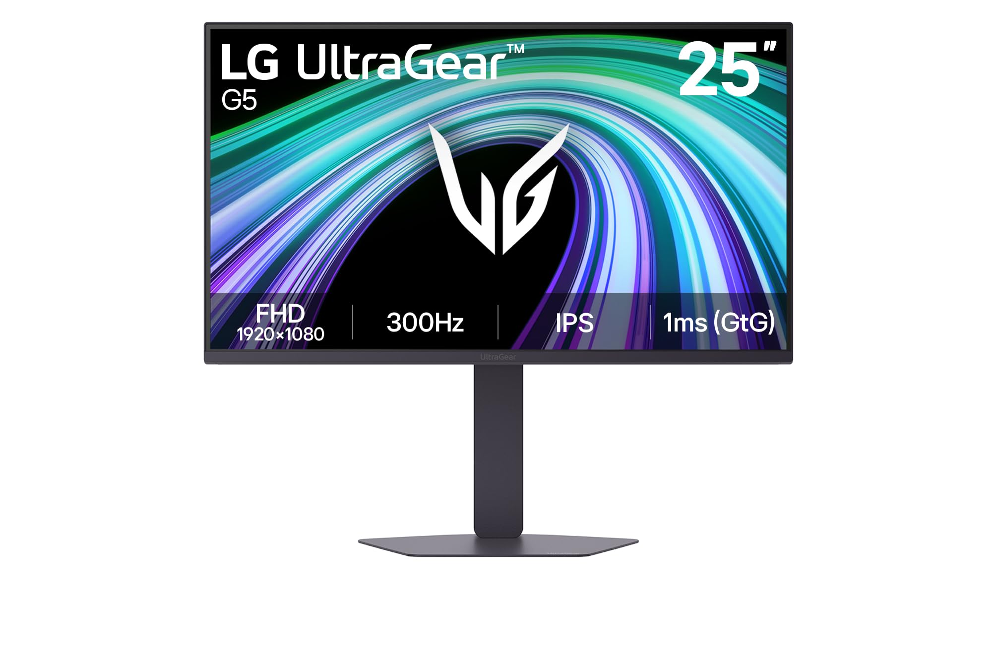 LG Monitor Gaming Ultragear™ 25G550B-B.AEU | Seria G5 (2026) | 25 cali | IPS 16:9 | 300 Hz | 1ms (GtG) | FHD 1920x1080 | sRGB 99% | HDR10 | AMD FreeSync Premium™ i NVIDIA G-Sync™