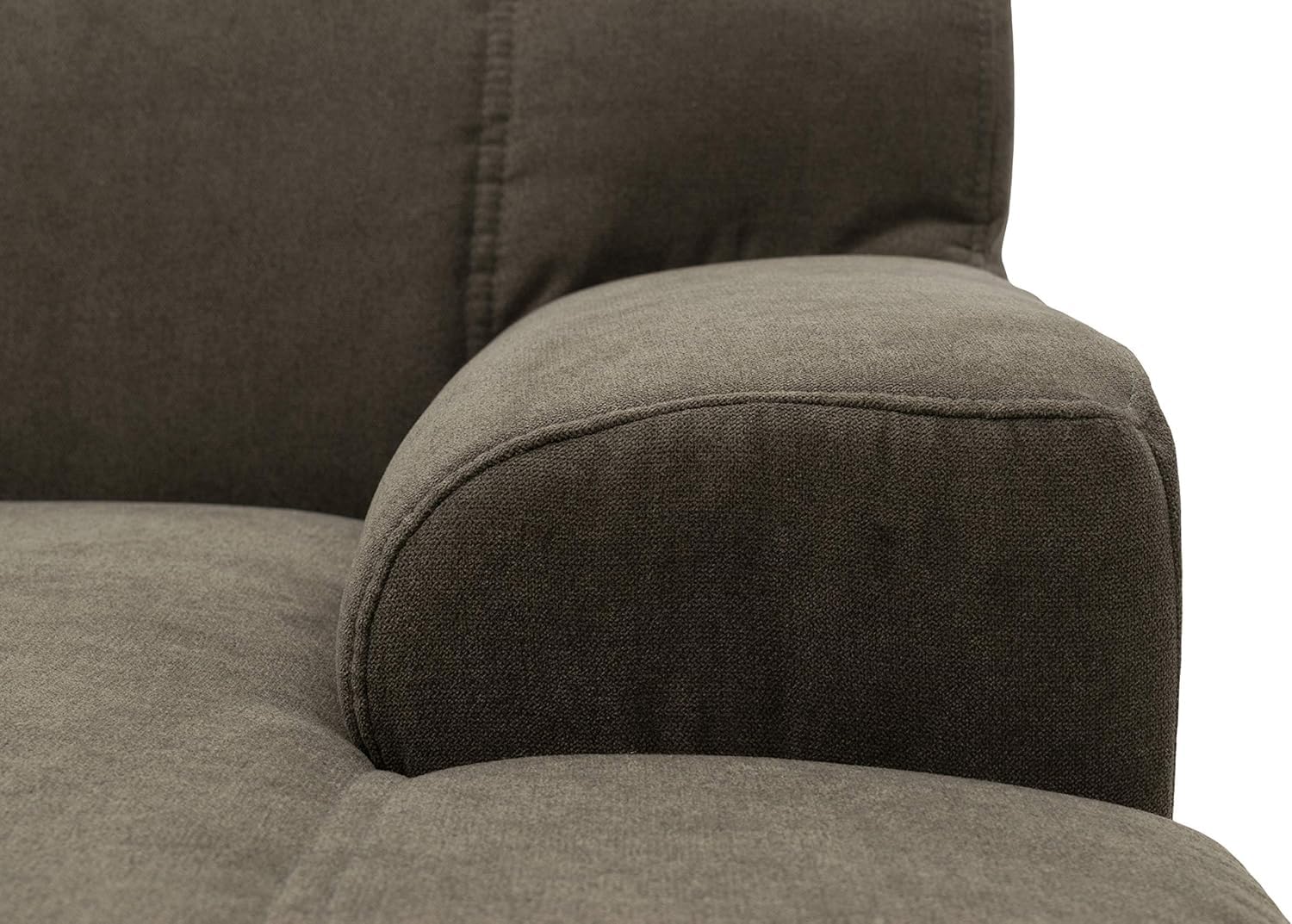 DOMO. collection Ecksofa Capri, Sofa in L-Form, Couch, Polsterecke, Eckcouch, Sofa-Garnitur, Longchair rechts 239 x 152 x 75 cm (BxTxH), khaki