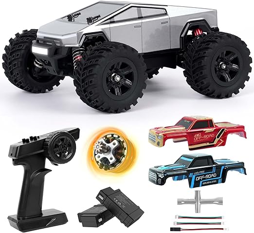 JT20W-V2 1/20 Scale 4WD Brushless RC Car for Adults,45KPH High Speed Hobby RC Truck,4x4 Waterproof Off-Road Remote Control Electric Vehicle,All Terrain RTR Fast Buggy with 2 Lipo Batteries