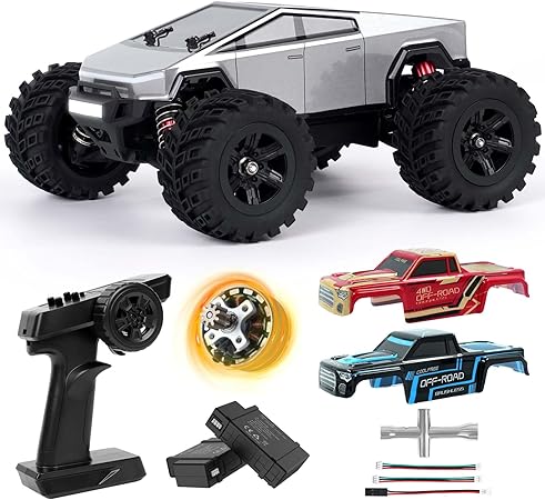 JT20W-V2 1/20 Scale 4WD Brushless RC Car for Adults,45KPH High Speed Hobby RC Truck,4x4 Waterproof Off-Road Remote Control Electric Vehicle,All Terrain RTR Fast Buggy with 2 Lipo Batteries