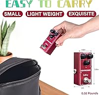 Vista 7 de Pedal de efectos de guitarra eléctrica del compresor, Lotkey Mini tipo DC 9V True Bypass