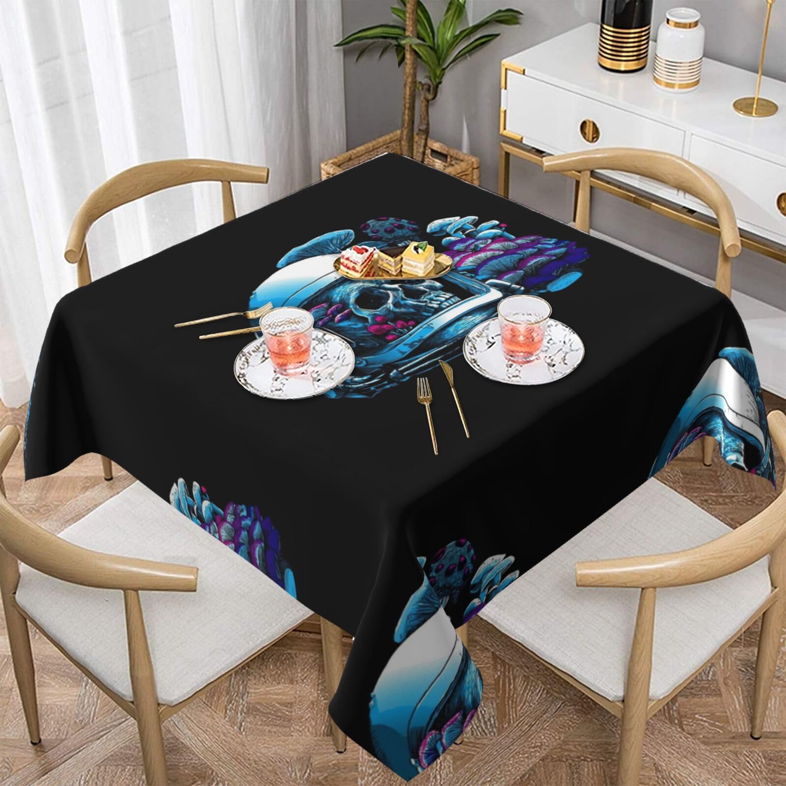 Nappe imperméable facile à nettoyer imprimé astronaute table de salle à manger carrée 152 cm