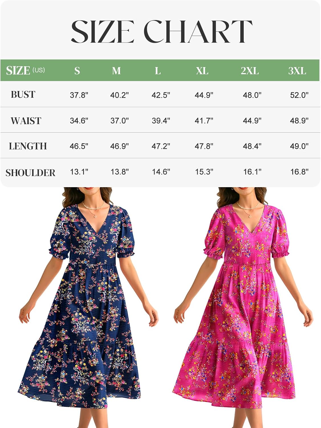 Womens Summer Short Sleeve Midi Dress High Waist A-Line Casual Dresses 2026 Beach Outfits with Pocktes - Image 3