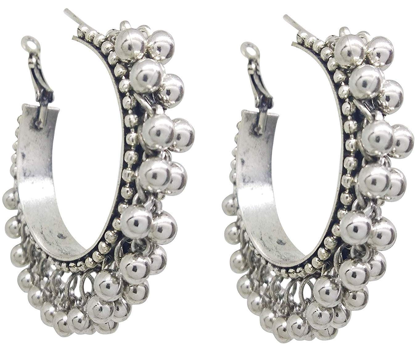 See full amazon price history chart for RUSH Afghani Ghungroo Hoop Earrings For Girls And Women Oxidized Earrings RUSH Afghani Ghungroo Hoop Earrings For Girls And Women Oxidized Earrings (B084Q1T1D7) Amazon Price History, Amazon Price Tracker
