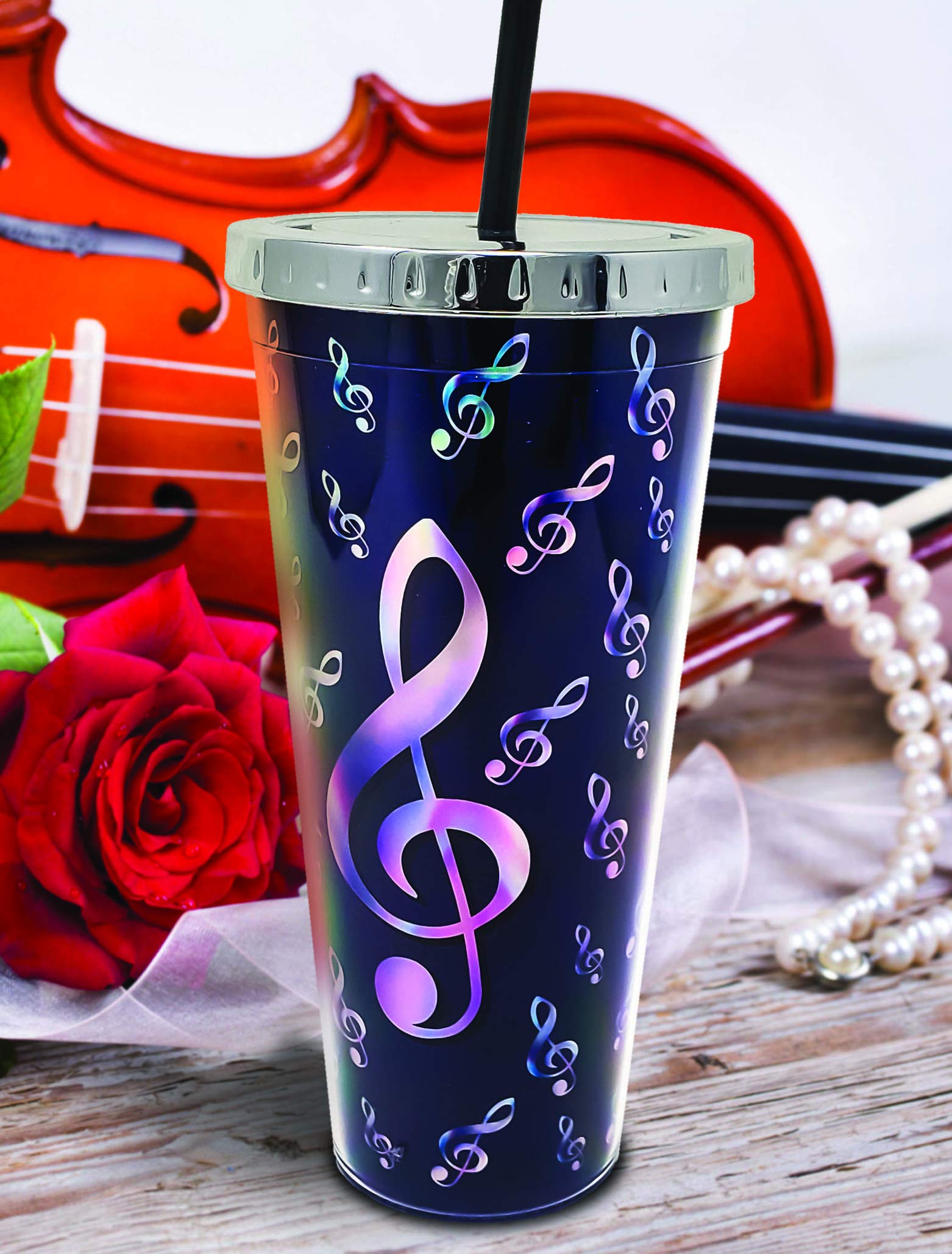 Spoontiques Music Foil Cup with Straw