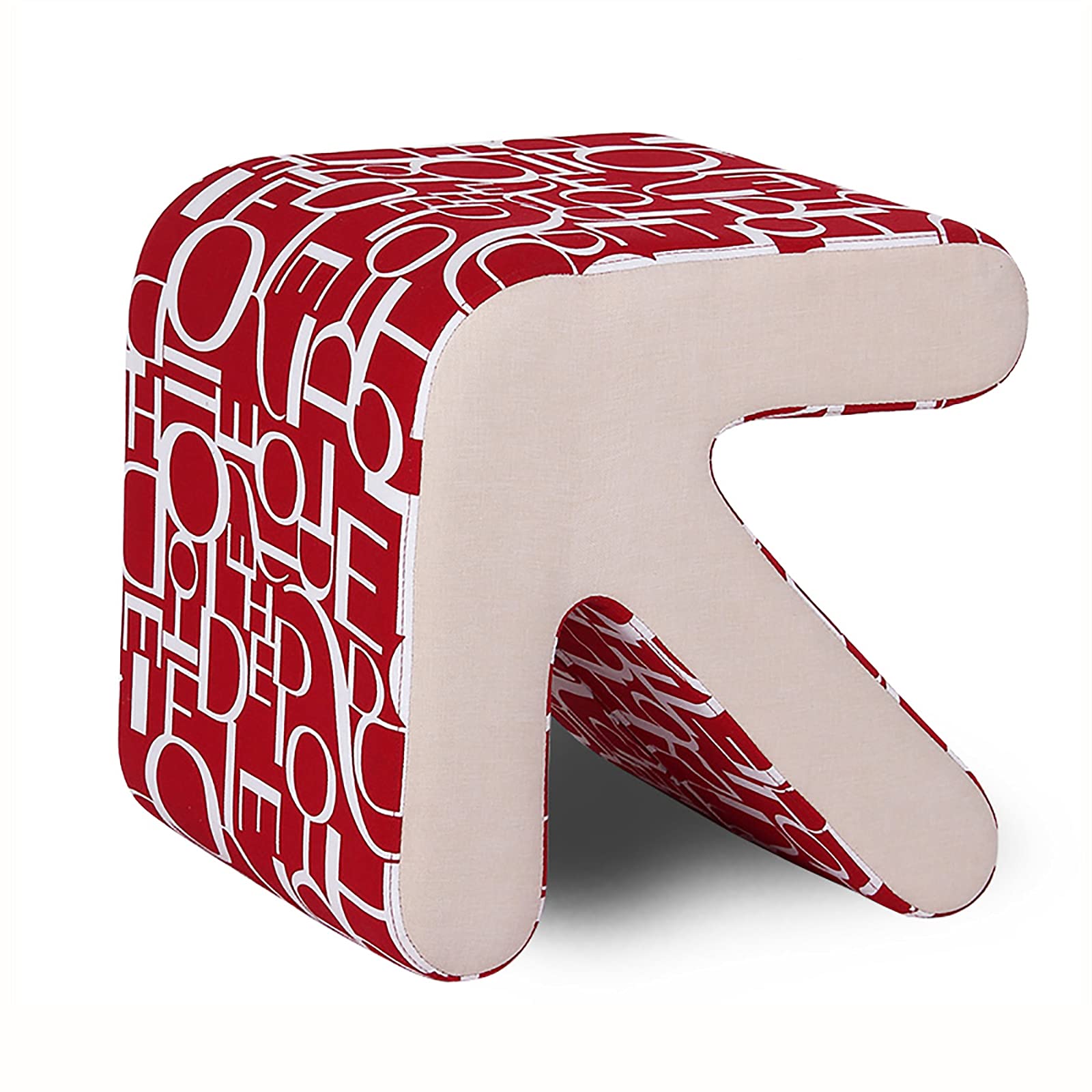 Tabouret à langer en bois moderne et repose-pieds de salon en lin