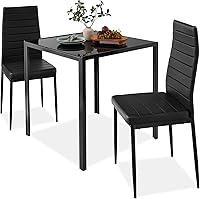 Vista 15 de Best Choice Products 5 piezas Juego de mesa de comedor de vidrio, muebles modernos para mesa de cocina para comedor, dinette, ahorro de espacio