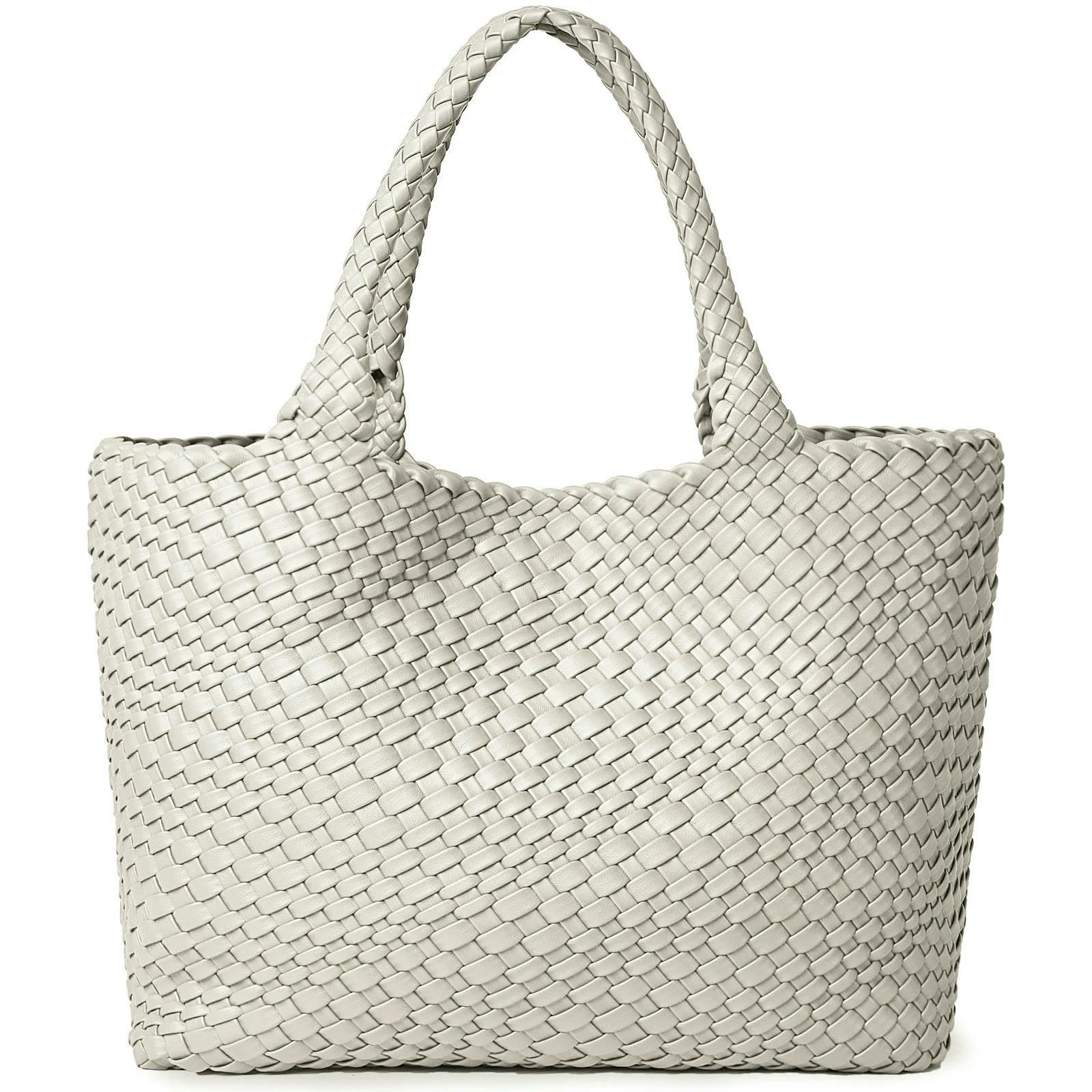 CHENSHI Borsa a Mano Donna in Tessuto Tracolla da con 1 Frizione Cerniera Intrecciata per Le Vacanze Spiaggia-Verde Oliva