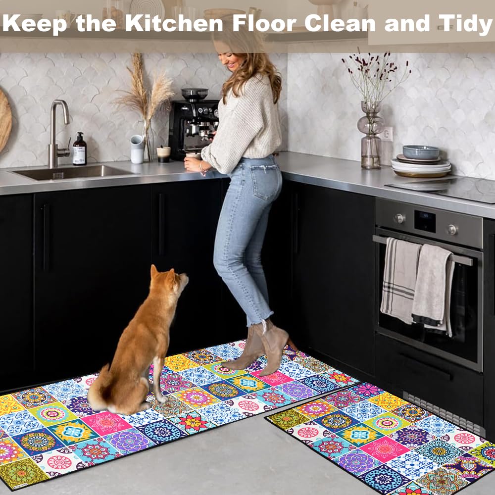 NAROSEBE 2 Tapetes de Cocina Antideslizantes, Alfombra Cocina Antideslizante, Alfombras Pasillo Modernas, Tapete Cocina Antiderrapante, Kitchen Runner para Pasillo, Comedor y Entrada 40*60+40*120cm