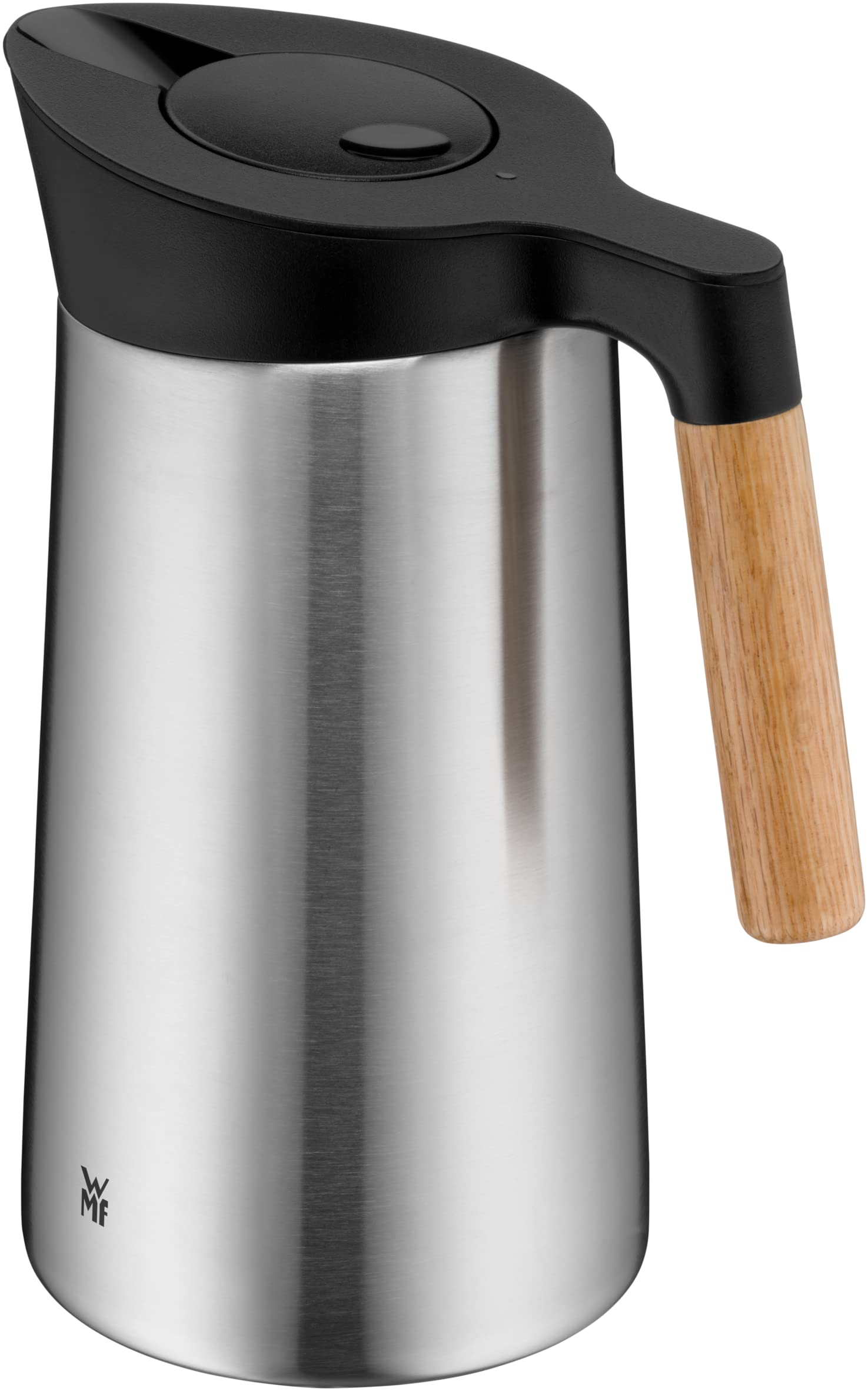 WMF Kineo doppelwandige Isolierkanne 1liter, Thermoskanne Edelstahl mit Klick-Verschluss, Kaffeekanne hält Getränke 12h warm & 24h kalt, matt