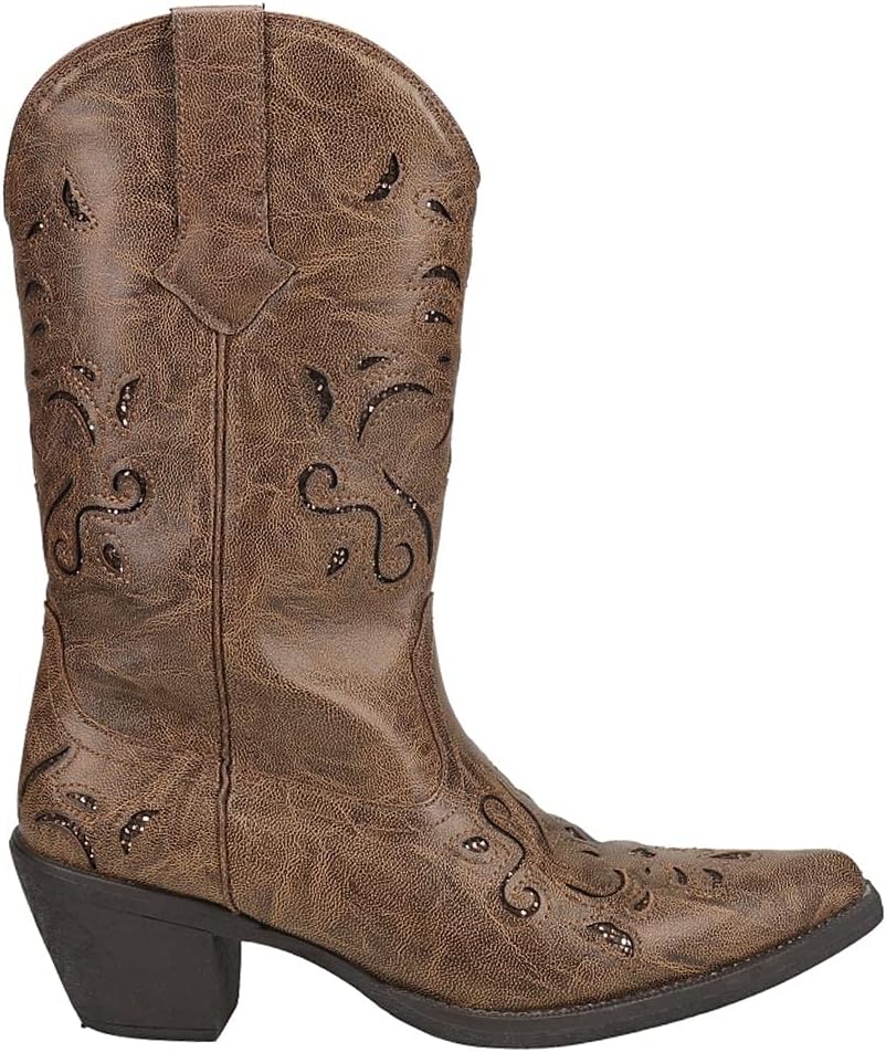 ROPER Womens Chloe Snip Toe Casual Boots Mid Calf Mid Heel 2-3" - Brown