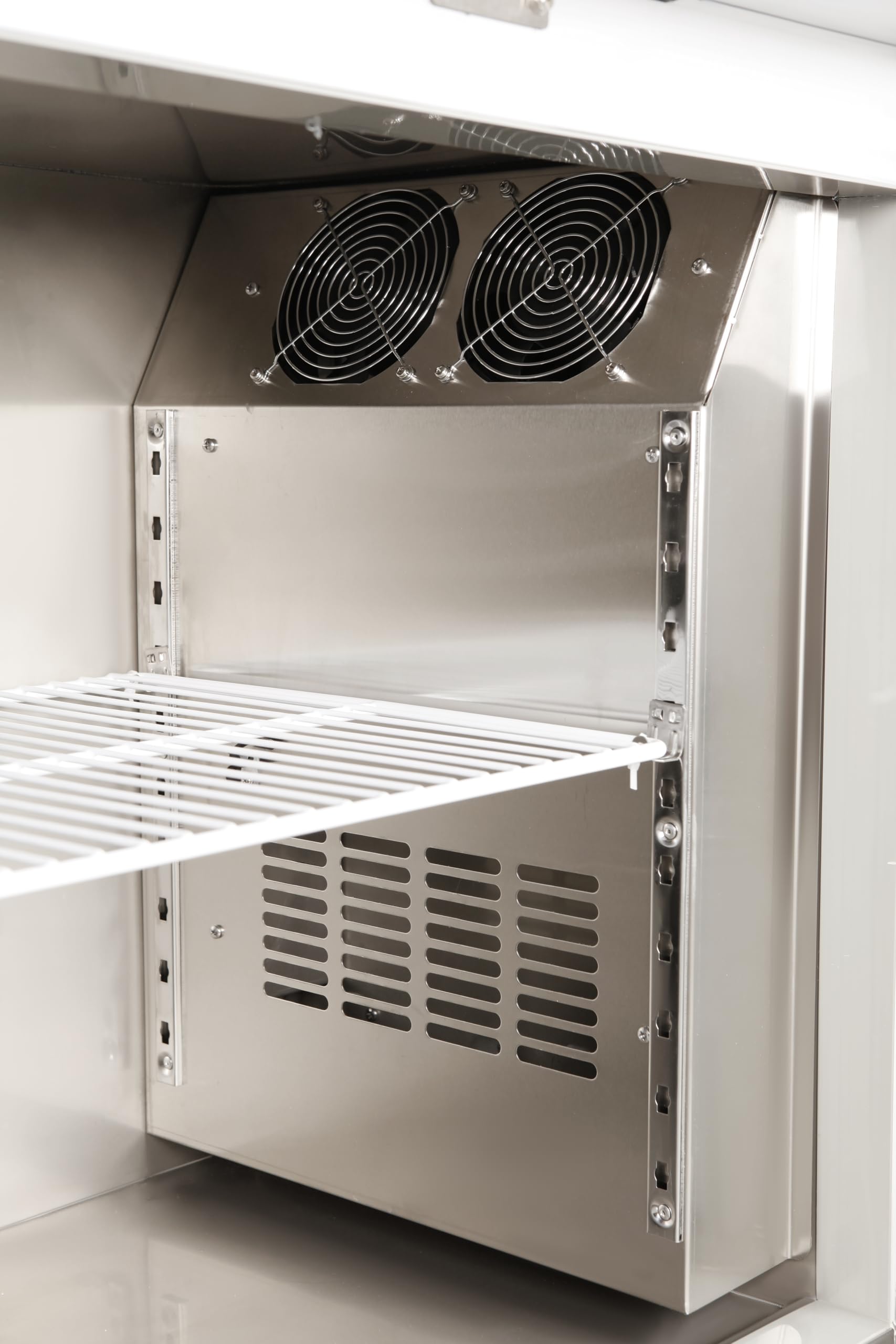 Mesa refrigerada bajo mostrador profesional, 2 o 3 puertas, acero inoxidable ventilada, 1500/2000/2500 x 600 x 850+100 mm