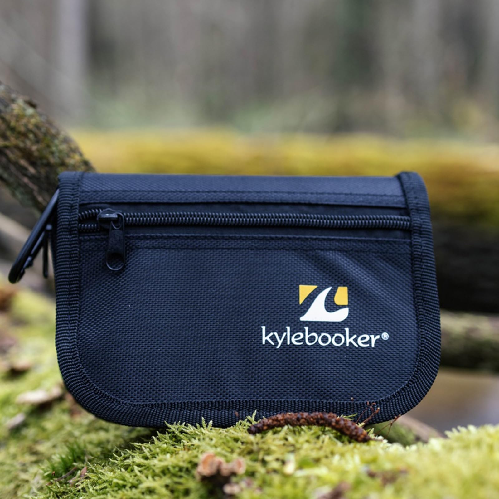 Kylebooker Przechowywanie przynęt torba do przechowywania przynęt spinningowych przynęty portfel etui muchy pudełko, Czarny, 7.28x4.9x2.16inch, Torba na przynętę wędkarską