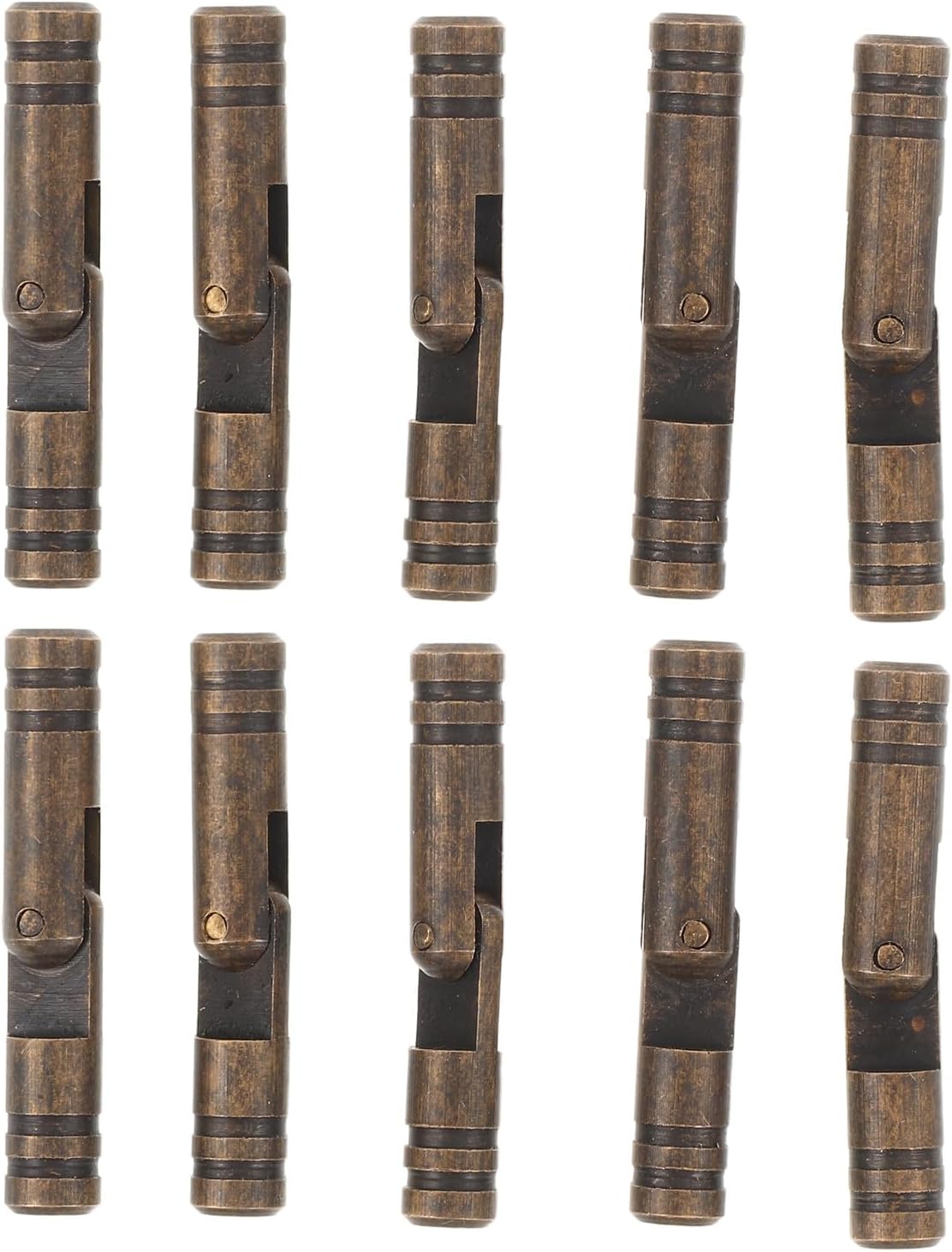 10pcs Brass Cylinder Concealed Hinge, 1.18'' Thick Heavy Duty Box Hinge, Fixed Hardware for Wooden Storage Box Jewelry Case Cabinet