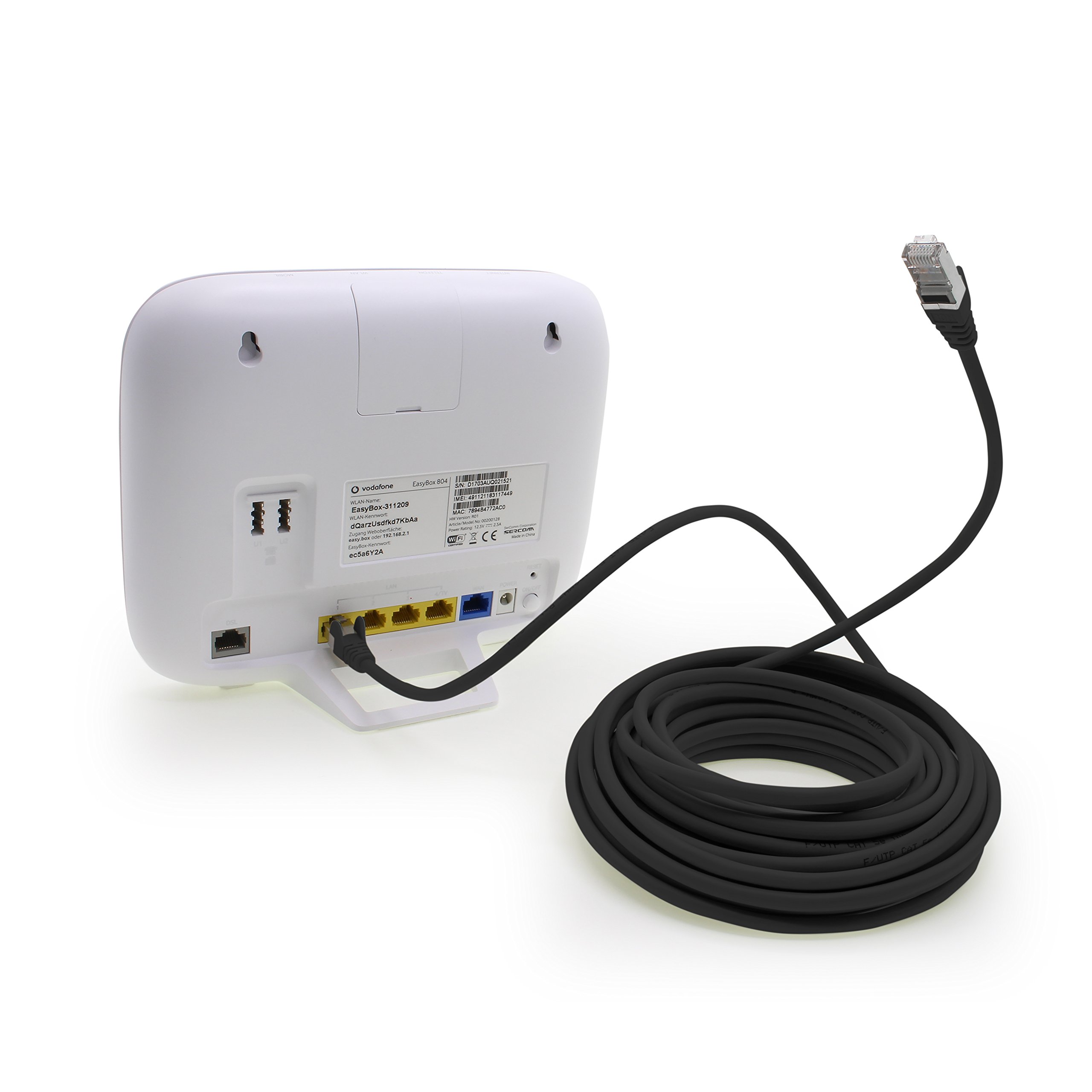 1aTTack CAT5e 2x RJ45 wtyczka ekranowana folią FTP kabel sieciowy 30 m czarny
