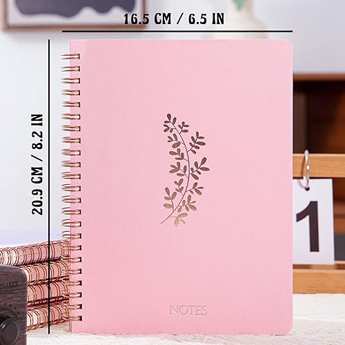 Miniatura 2 de Cuaderno de espiral A5, paquete de 5 cuadernos rayados, con doble bolsillo, diarios en espiral para escribir, 0.315 in de ancho a rayas para la