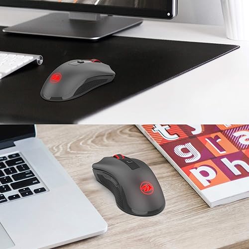Miniatura 9 de Redragon M652 - Ratón inalámbrico óptico 24G con receptor USB ratones portátiles para juegos y oficina 5 niveles de DPI ajustables 6 botones para