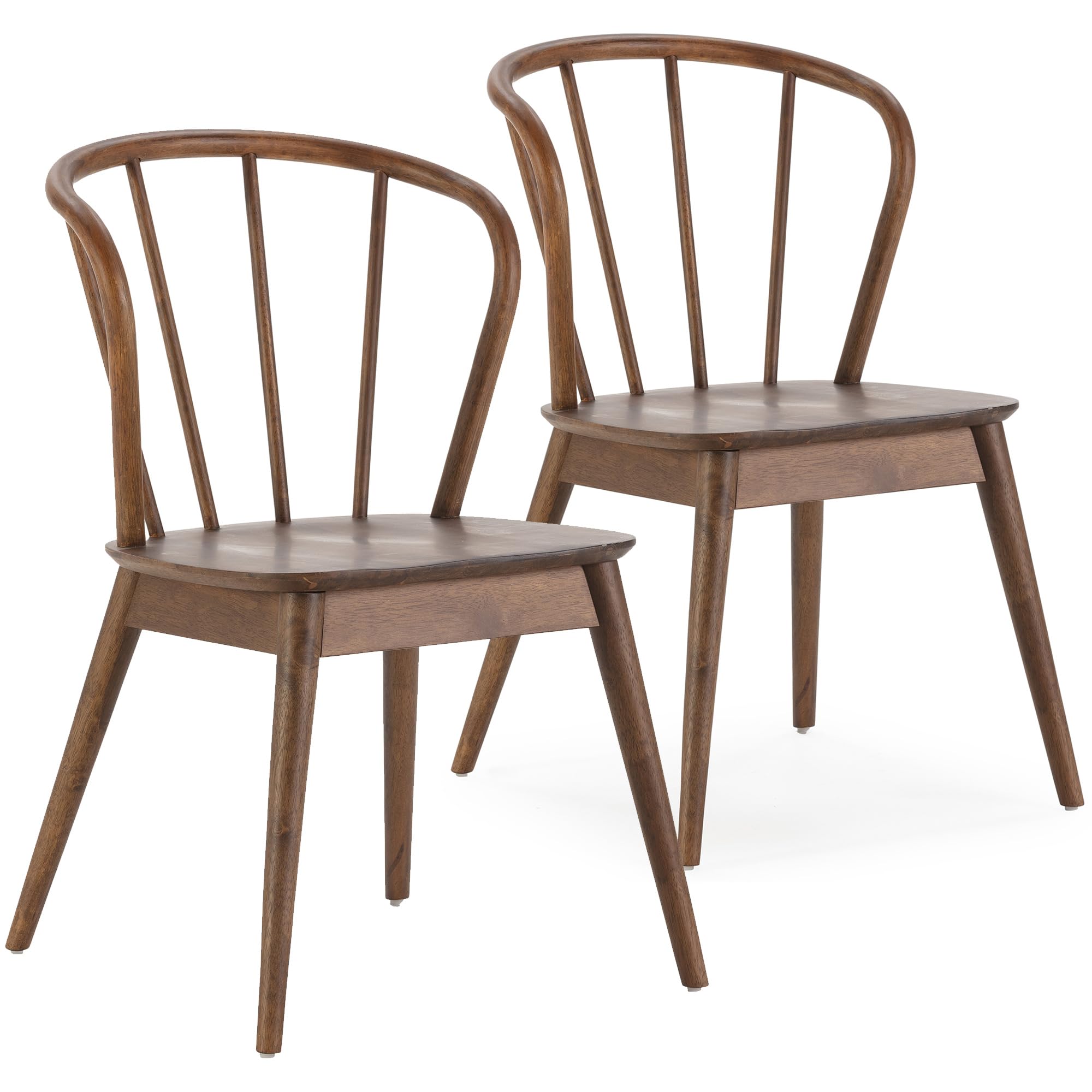 HOMN LIVING Pack 2 sillas Brisa Color Nogal, Madera Maciza, 47 cm (Ancho) 59 cm (Profundo) 83 cm (Alto)