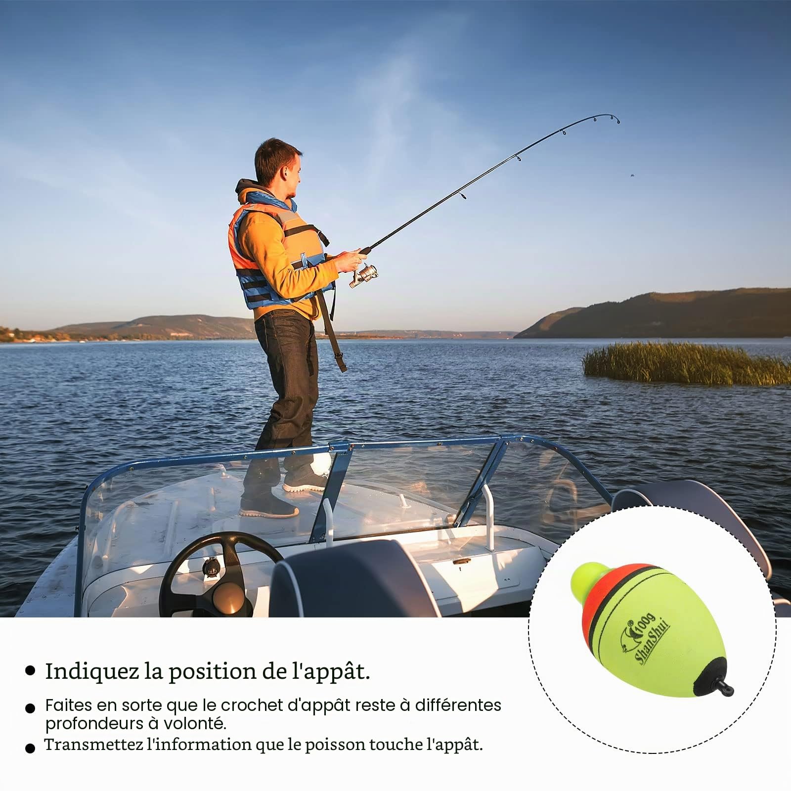 PATIKIL 1oz Lumineuses Pêche Bobines, 2 Lot EVA Lumineux Pêche Flotteur pour Nuit Pêche, Jaune