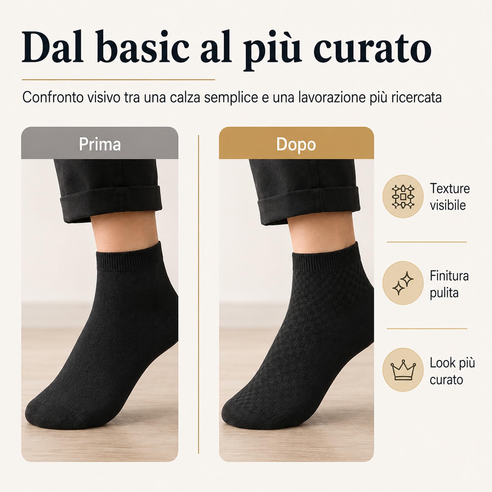 ARCSUN Calzini Lysea Bambù, Elastici Antiscivolo e Anti-odore (10Pezzi)