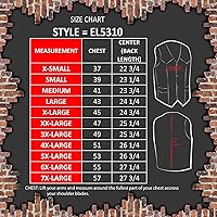 Vista 3 de EVENT LEATHER EL1310GO Hombres Clásico Estilo Occidental Botón de Presión Negro Chaleco de Cuero para Motociclistas