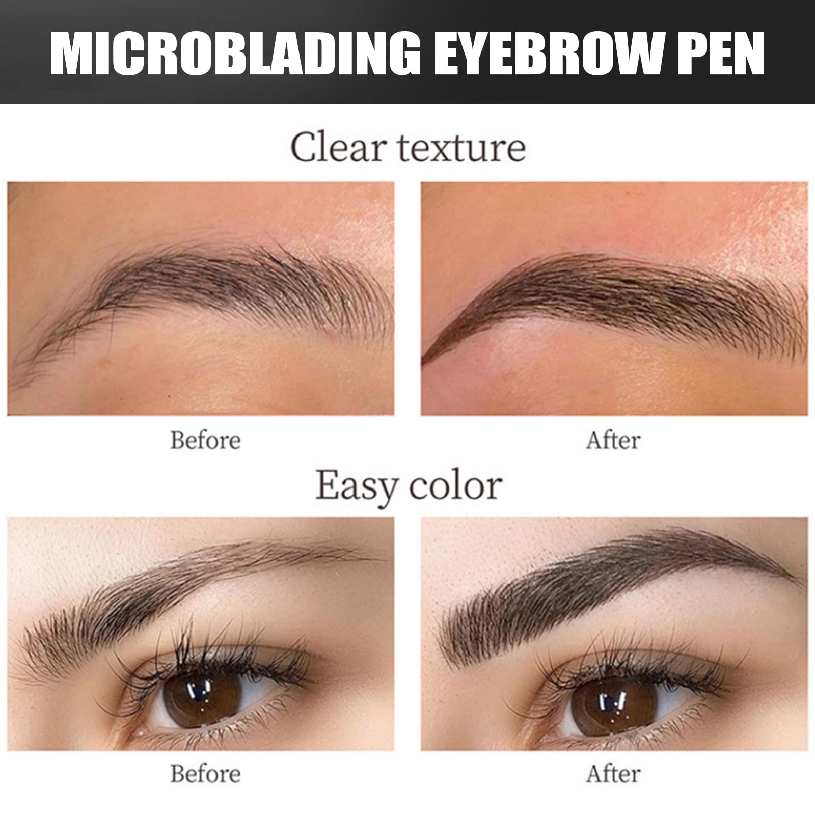 Eyebrow Pencil, Waterproof Eyebrow Pencil with Brush, Eye Brow Pen - Image 4