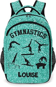 Personalized Gymnastic Move Casual Backpack,Custom Primary School Bags Middle School Book Bags Daypack for Boy Girl Child Teen