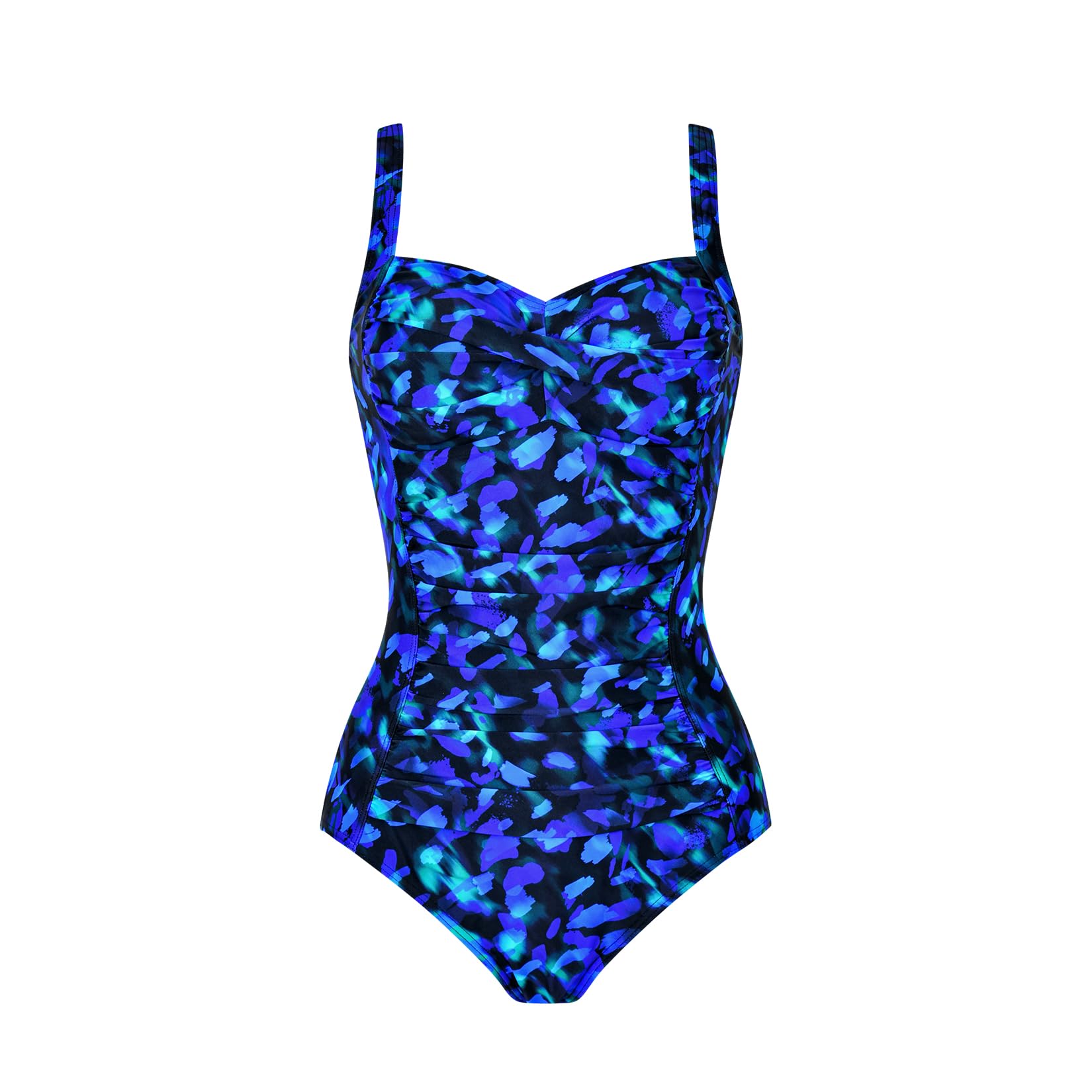 WIN.MAX Costume Intero Donna, Costume Intero con Controllo della Pancia, Costume da Bagno Taglie Forti per Donna Monokini Push-up Vintage, per Coppe da C a DD