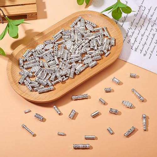 Vista 24 de Mega Pet 80 unids/caja estilo tibetano plata antigua plana redonda y ovalada cuentas 3.543x2.362x1.260 in cuentas sueltas cuentas espaciadoras