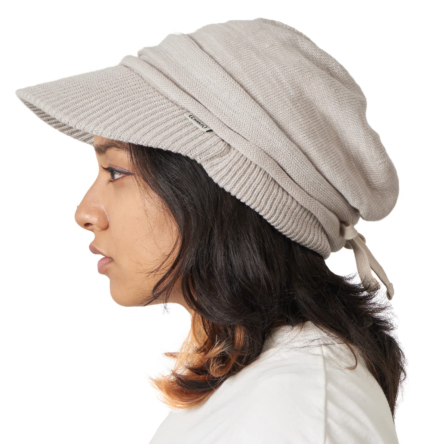 Sponsored Ad - Organic Cotton Slouchy Visor Beanie - Women Slouch Hat Mens Baggy Knit Chemo Hat
