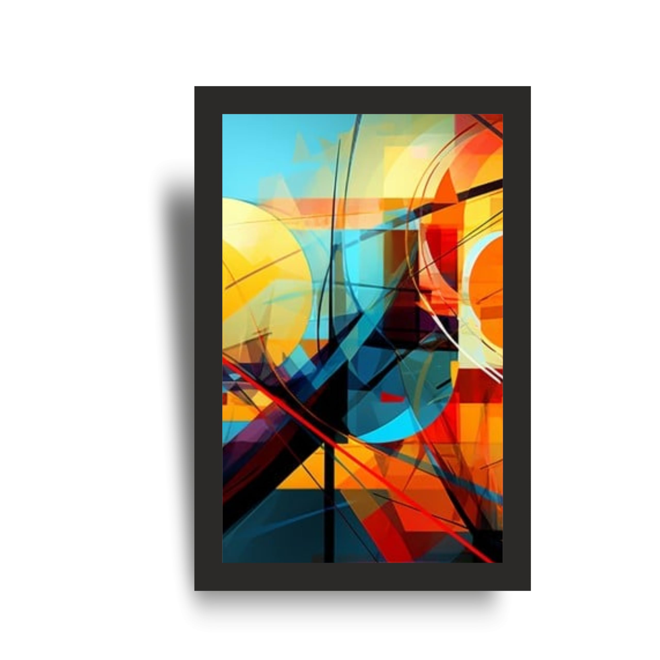 Modern Abstract Geometric Wall Art Set of 3 Frames – view 3
