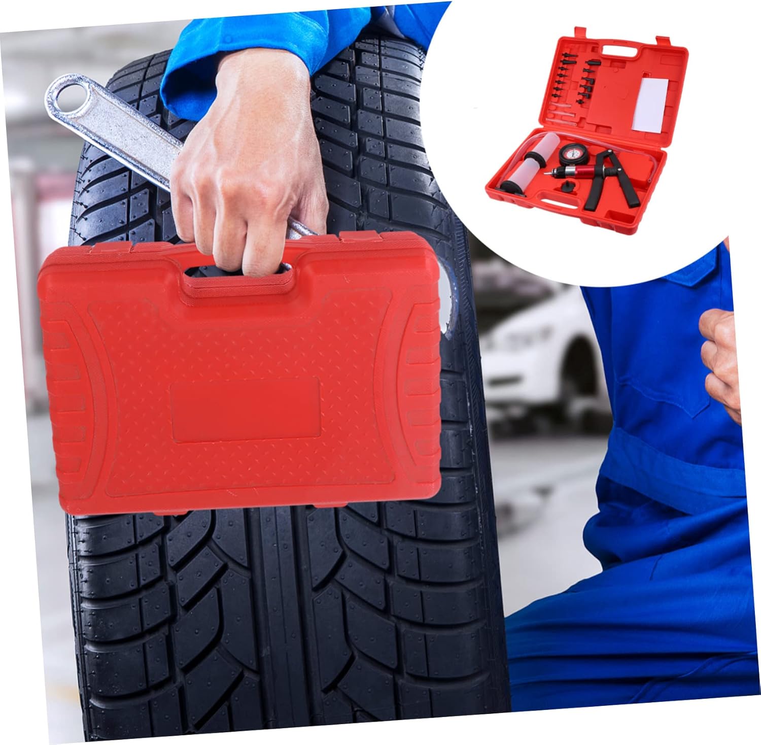 Unomor Mighty Vac Pressure Bleeder Pump Car Fluid Bleeding Bleed Kit for Brake Fluid Change Tool