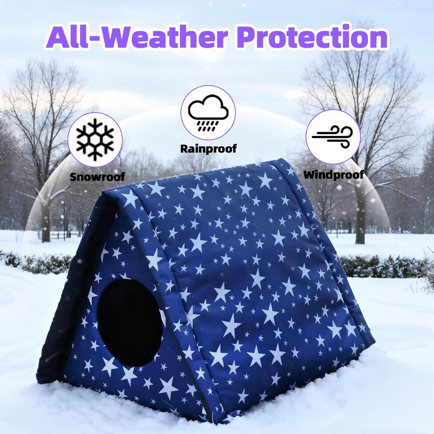 Cat Houses for Outdoor Cats,Self Heating Insulated Outdoor Cat House Weatherproof with Warm Mat for Feral & Stray Cats, Waterproof Cat Shelter Pet Tent Bed Cave for Hiding Outsides (Green)