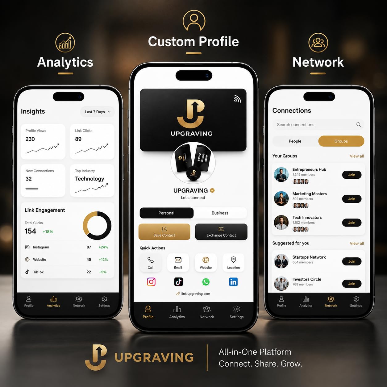 Tarjeta de visita digital con código QR y toque para compartir tecnología NFC, compatible con iPhone y Android, no requiere aplicación o suscripción (negro)