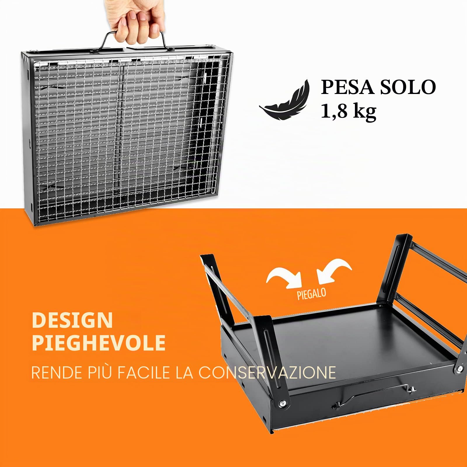 Barbecue a Carbonella Portatile,Barbecue a Carbone in Acciaio Inossidabile,BBQ Grill Pieghevole per Picnic in Balcone e Giardino,Picnic all'aperto,Campeggio Mini [S]