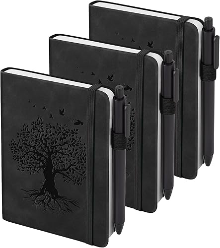 Miniatura 8 de 3 paquetes de cuadernos de bolsillo para diario, A6 pequeño, total 360 páginas, cuadernos para tomar notas, diarios para escritura, mini blocs de