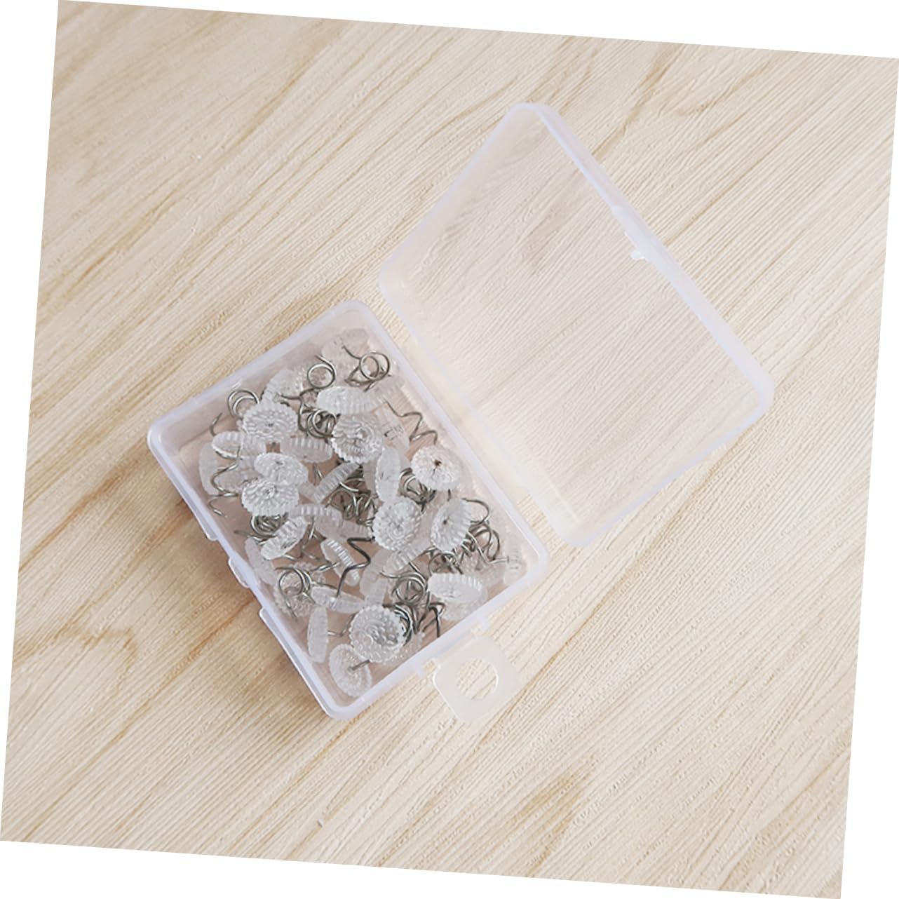Cabilock 60pcs Transparent Twisted for and Upholstery Bedskirt Fixing for Home Decor and Furniture Stability